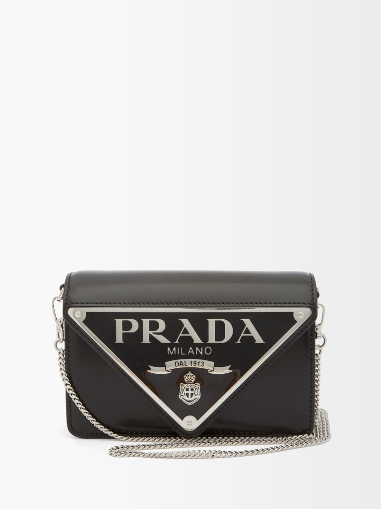 商品Prada|Triangle-logo buffed-leather shoulder bag,价格¥14889,第1张图片