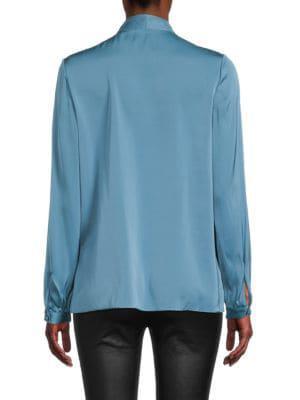 商品Tahari|Pleated Stretch Silk Blouse,价格¥862,第4张图片详细描述