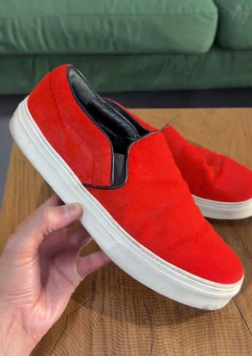 商品[二手商品] Celine|Celine Orange Calfhair Slip On Sneakers Size 38,价格¥1560,第2张图片详细描述