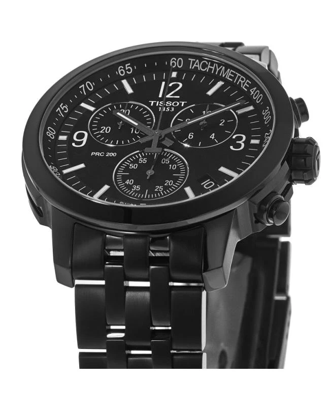 商品Tissot|Tissot PRC 200 Quartz Chronograph Black Dial Steel Men's Watch T114.417.33.057.00,价格¥2917,第2张图片详细描述