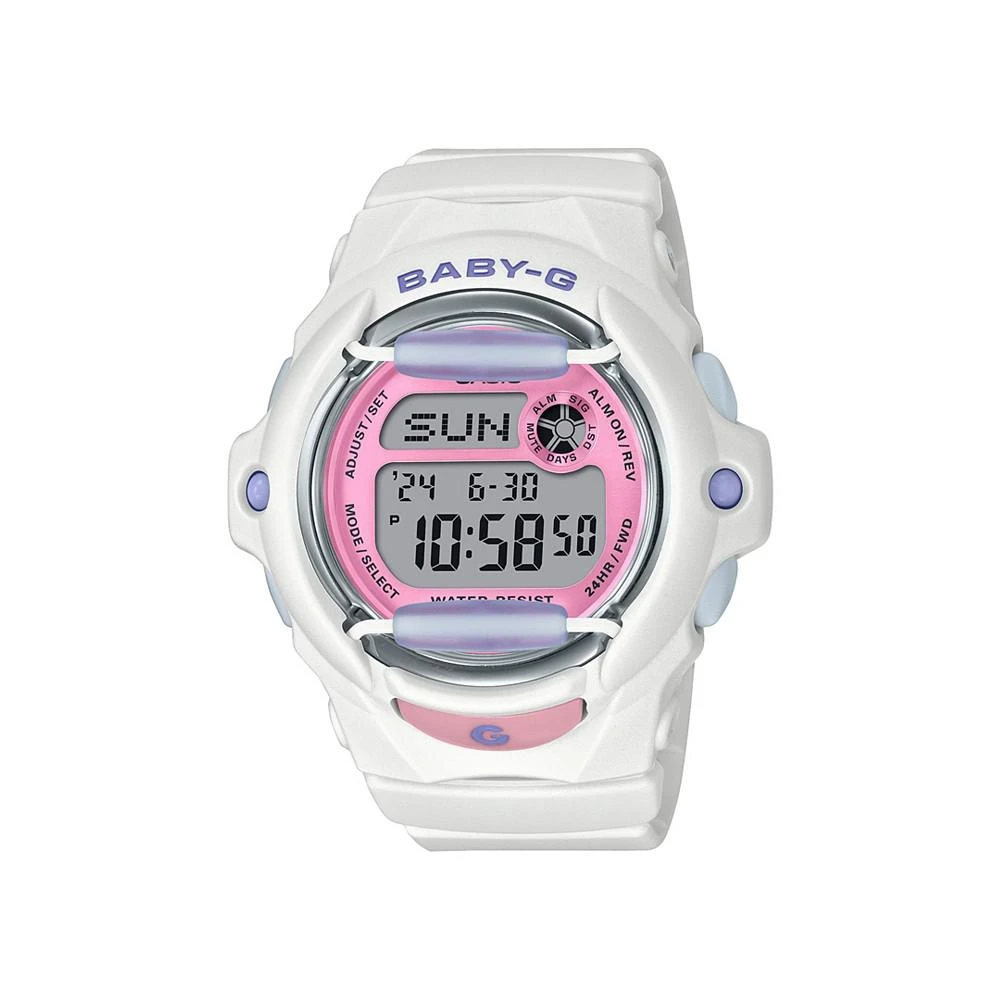 商品G-Shock|G-Shock Women's Digital White Resin Watch 42.6mm, BG169PB-7,价格¥668,第1张图片