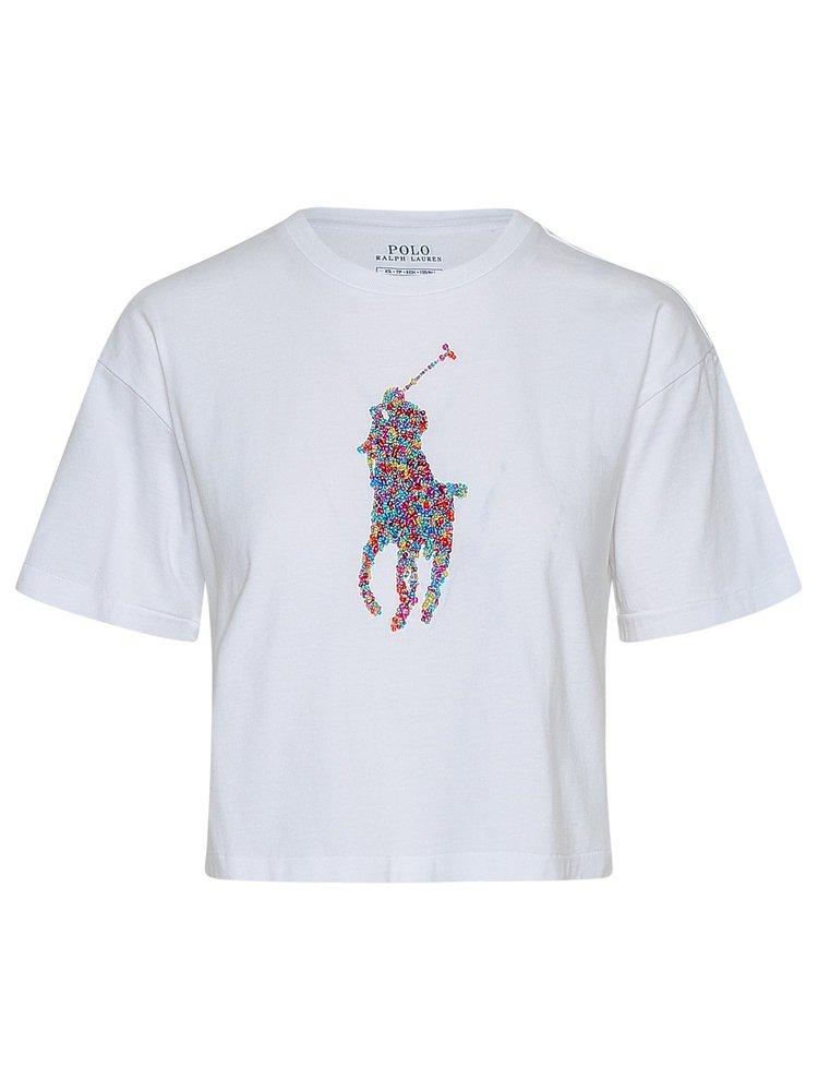 Polo Ralph Lauren Logo Embroidered Crewneck T-Shirt商品第1张图片规格展示