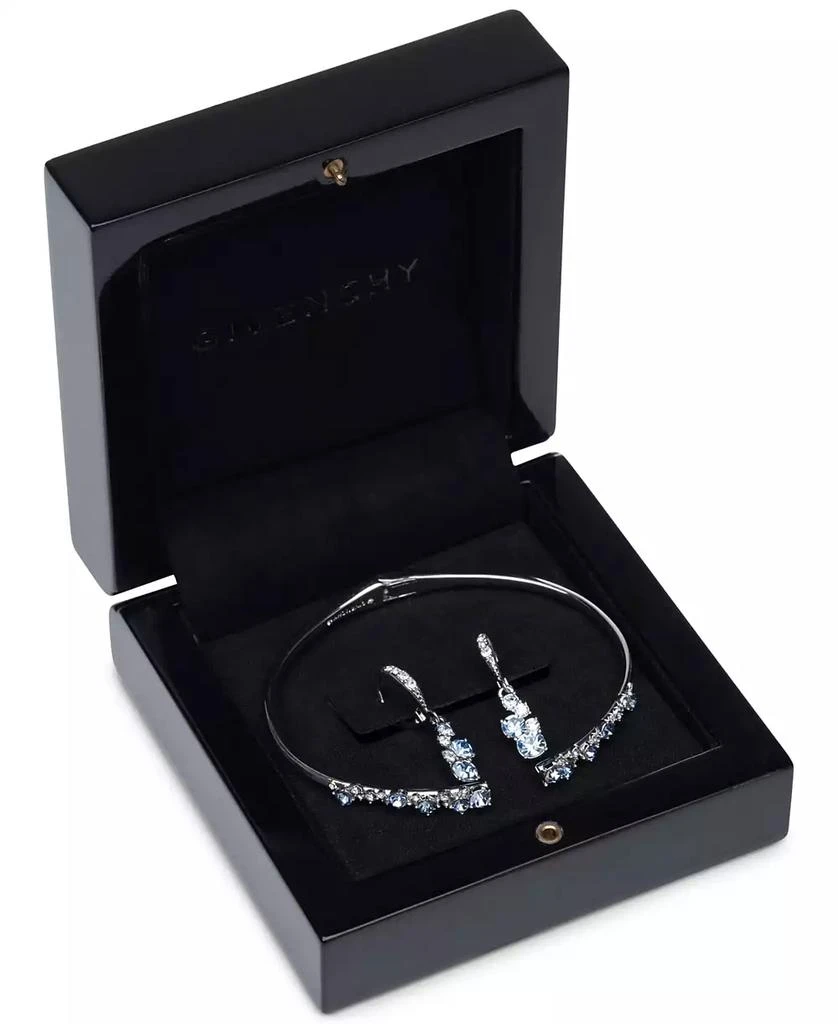商品Givenchy|Silver-Tone 2-Pc. Set Stone Scatter Cluster Cuff Bangle Bracelet & Matching Drop Earrings,价格¥582,第1张图片