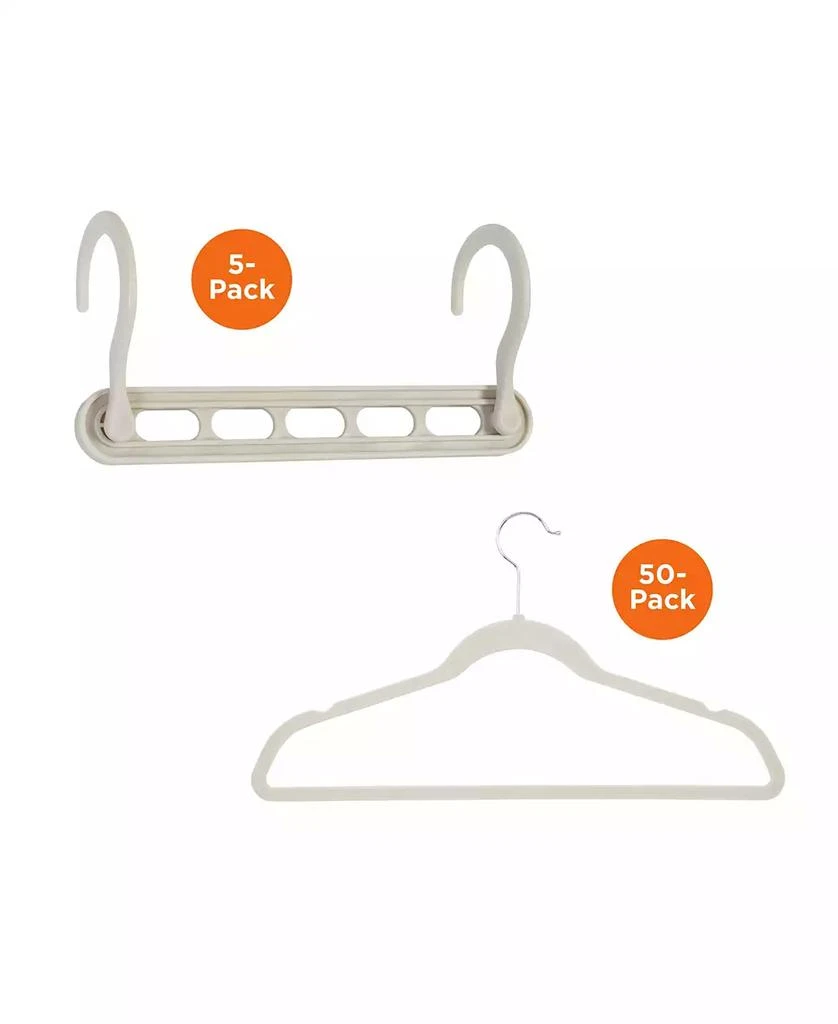 Collapsible Hangers and Velvet Non-Slip Hangers, 55 Piece 商品