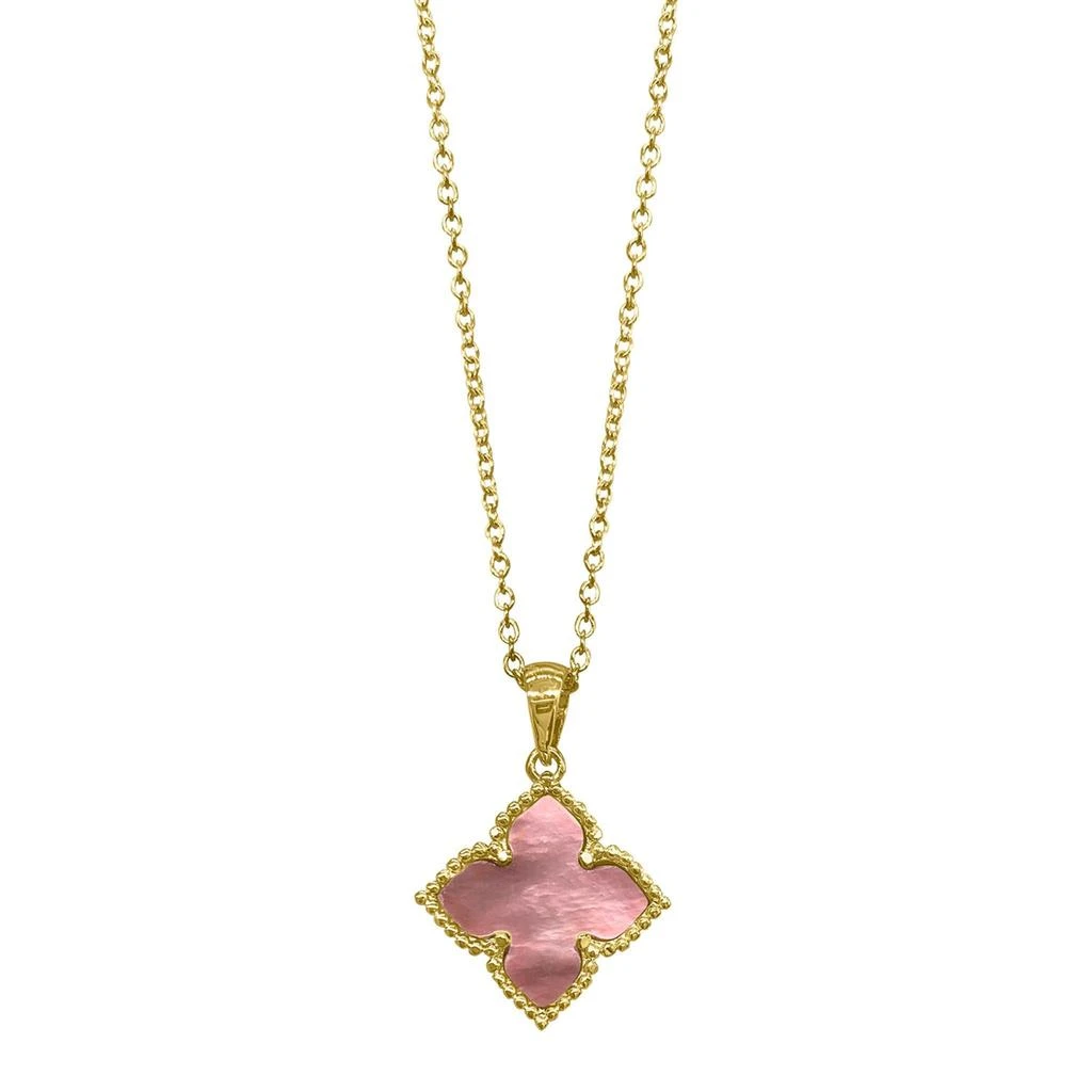 商品ADORNIA|Flower Mother of Pearl Necklace gold pink,价格¥145,第1张图片