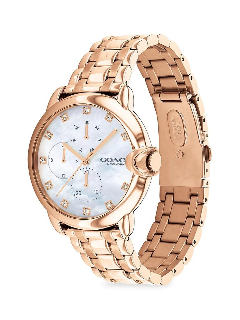 商品Coach|Arden Rose Gold Plated& Crystal Bracelet Watch,价格¥2208,第3张图片详细描述