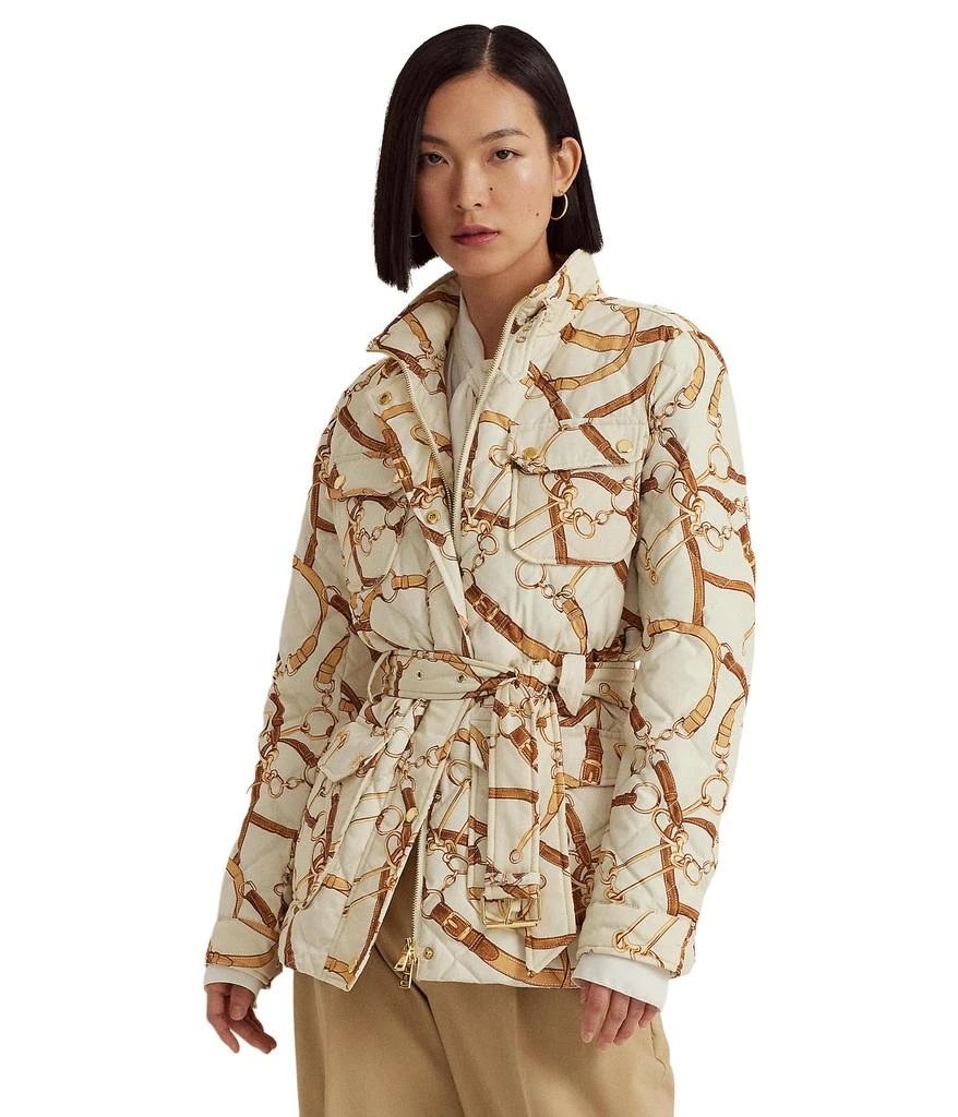 商品Ralph Lauren|Belting-Print Diamond-Quilted Down Coat,价格¥1896,第1张图片