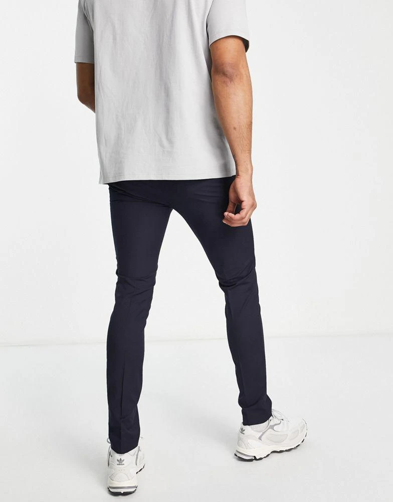 商品Topman|Topman super skinny smart trousers in navy,价格¥119,第2张图片详细描述