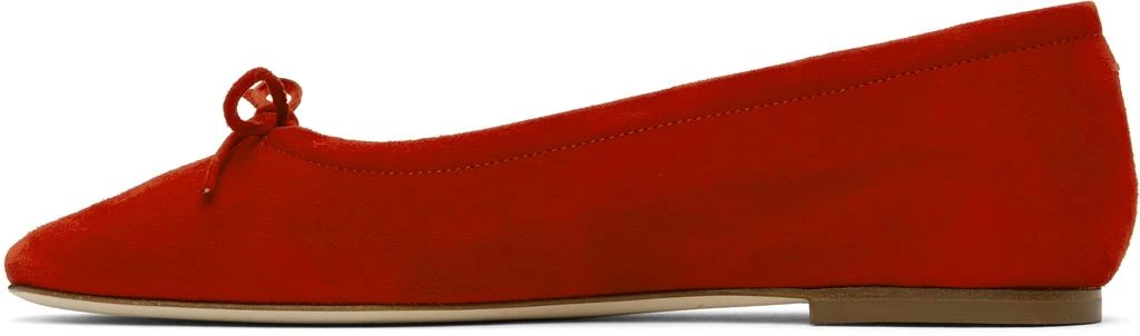 商品AEYDE|Red Delfina Suede Ballerina Flats,价格¥1787,第3张图片详细描述