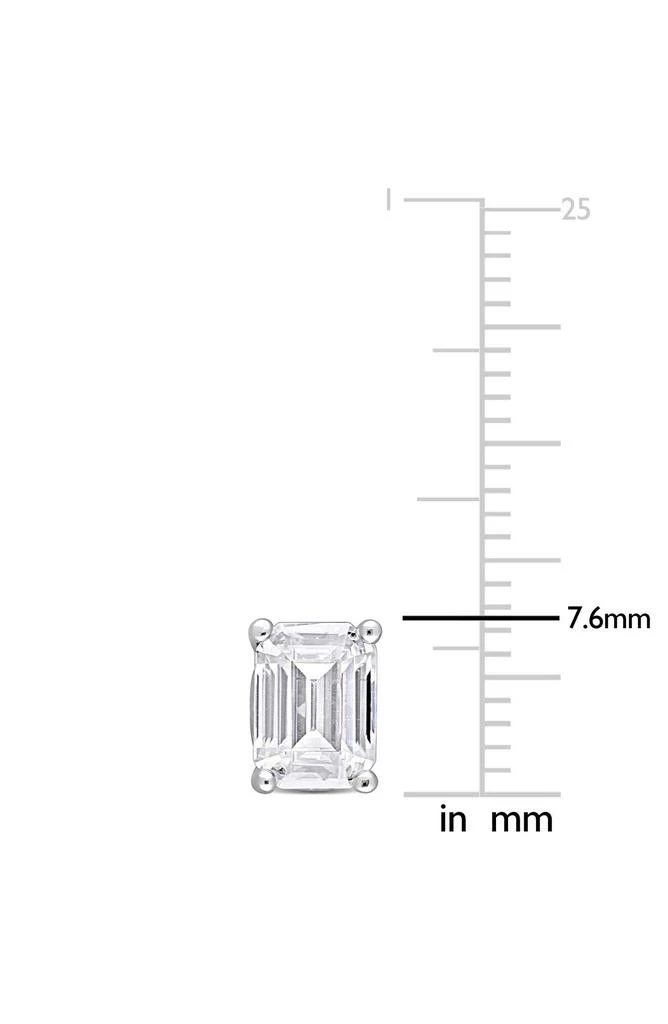 商品DELMAR|Sterling Silver Emerald Cut Lab Created Moissanite Stud Earrings,价格¥1729,第3张图片详细描述