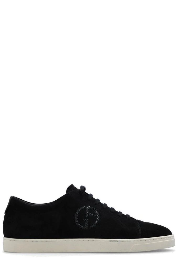 商品Giorgio Armani|Giorgio Armani Logo Embossed Lace-Up Sneakers,价格¥3666,第1张图片