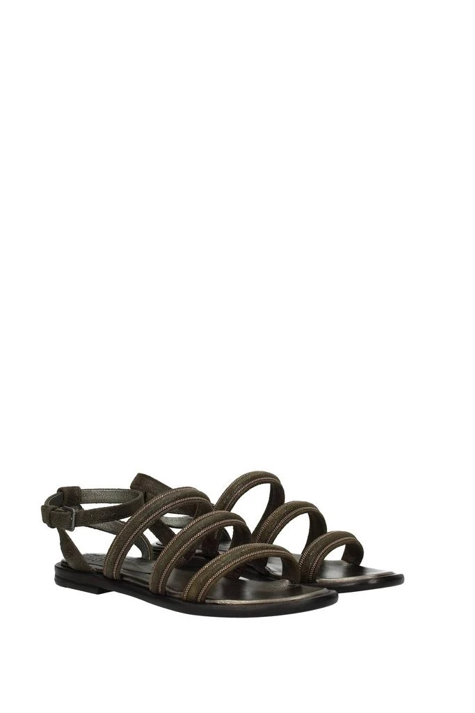 商品Brunello Cucinelli|Sandals Suede Green,价格¥3096,第2张图片详细描述