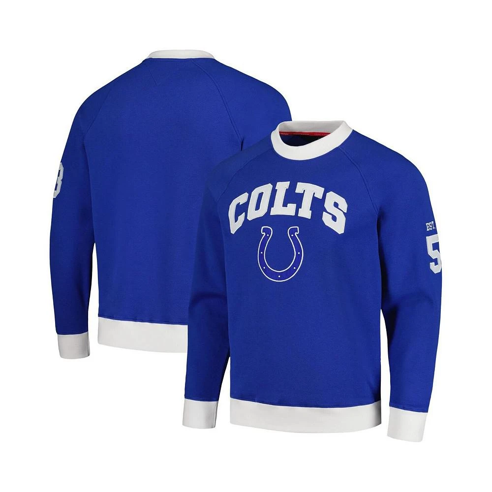 商品Tommy Hilfiger|Men's Royal, White Indianapolis Colts Reese Raglan Tri-Blend Pullover Sweatshirt,价格¥493,第1张图片