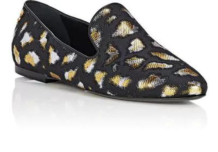 商品Yves Saint Laurent|Leopard-Pattern Smoking Loafers,价格¥2075,第2张图片详细描述