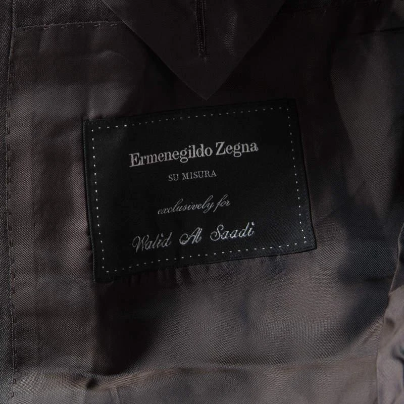 Ermenegildo Zegna Ermenegildo Zegna Brown Self Striped Micronsphere Wool Custom Made Blazer XL 5
