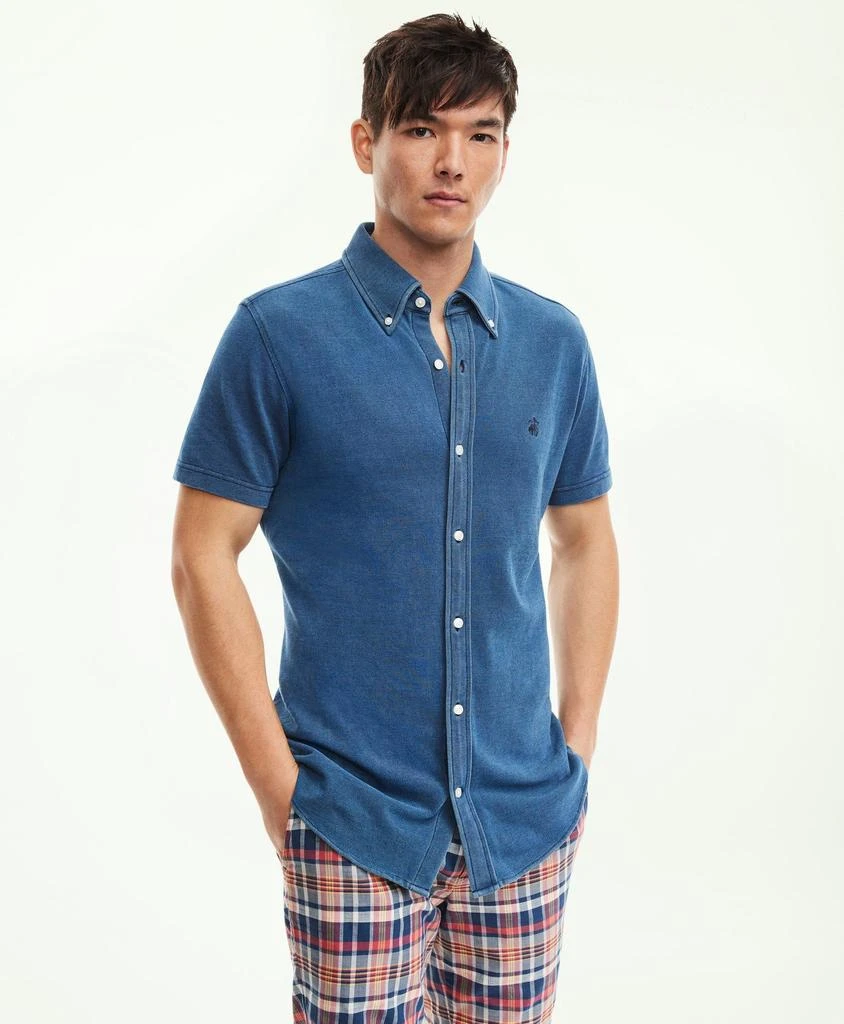 商品Brooks Brothers|Washed Cotton Pique Short-Sleeve Knit Shirt,价格¥412,第1张图片