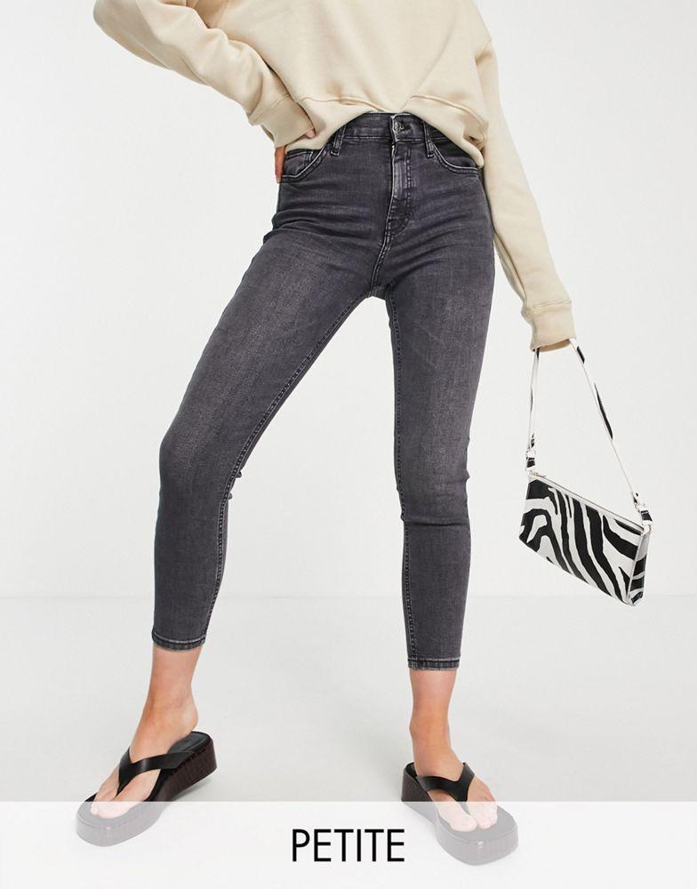 Topshop Petite Jamie jeans in washed black商品第1张图片规格展示