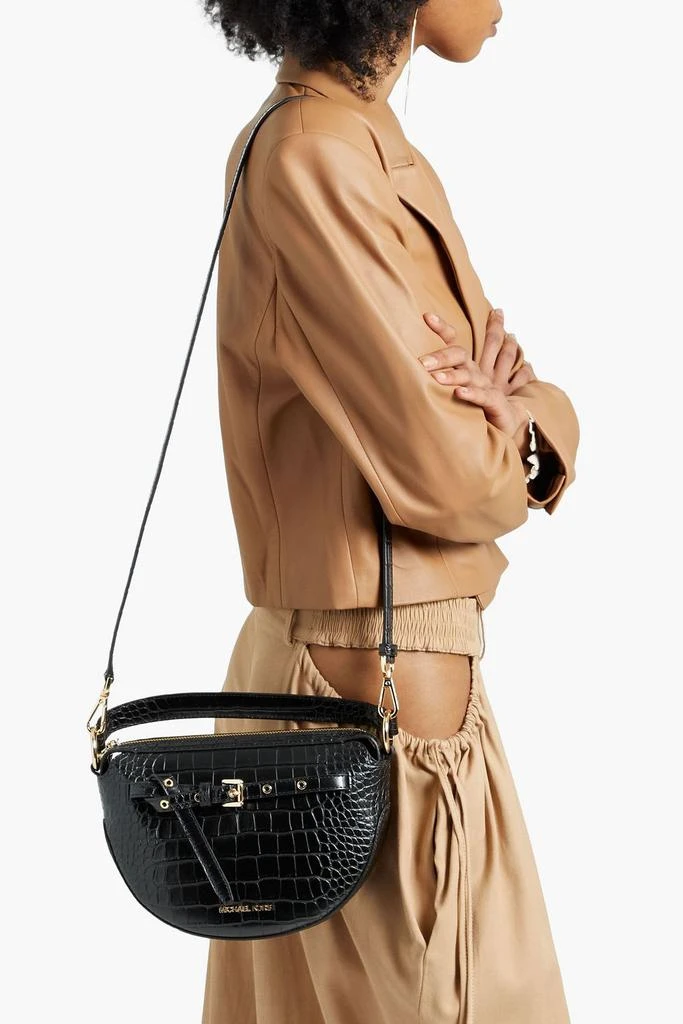 商品Michael Kors|Emilia buckled croc-effect leather shoulder bag,价格¥1221,第2张图片详细描述