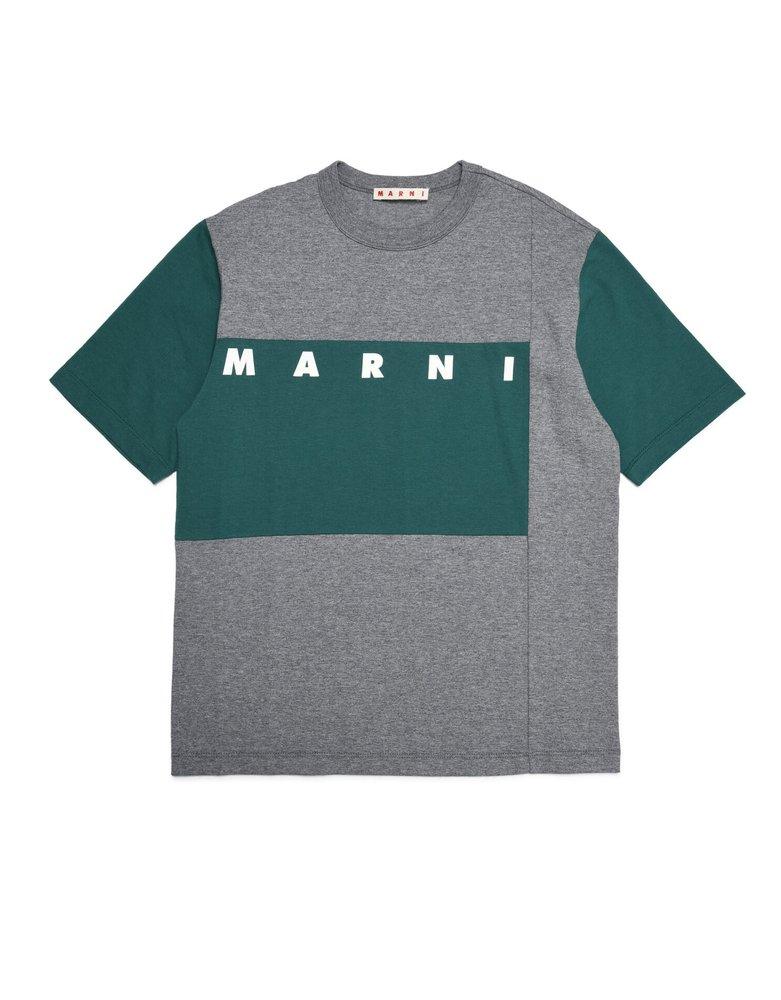 Marni Kids Logo Printed Crewneck T-Shirt商品第1张图片规格展示