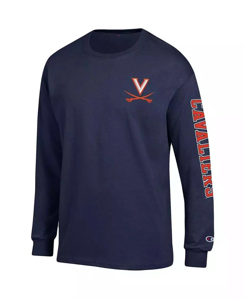 商品CHAMPION|Men's Navy Virginia Cavaliers Team Stack Long Sleeve T-shirt,价格¥225,第3张图片详细描述