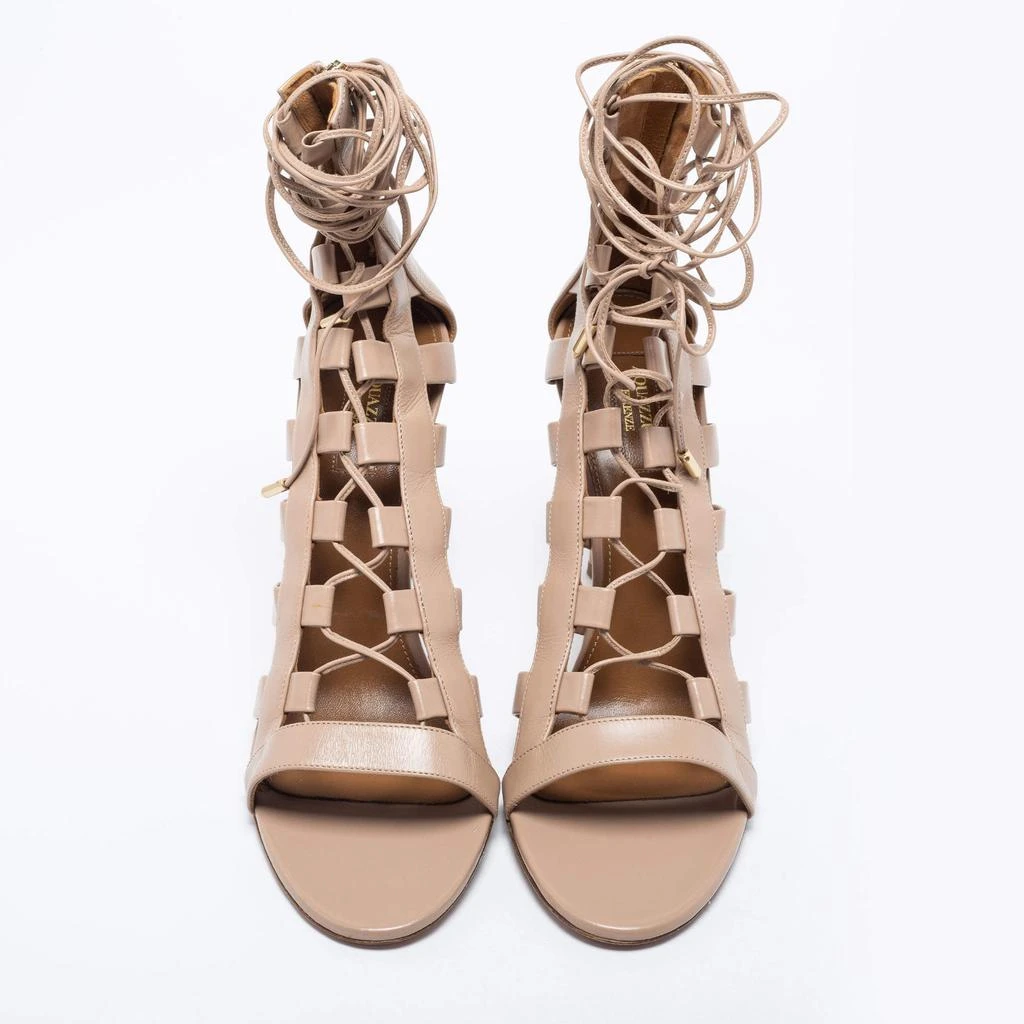 商品[二手商品] Aquazzura|Aquazzura Beige Leather Amazon Gladiator Sandals Size 42,价格¥2390,第3张图片详细描述