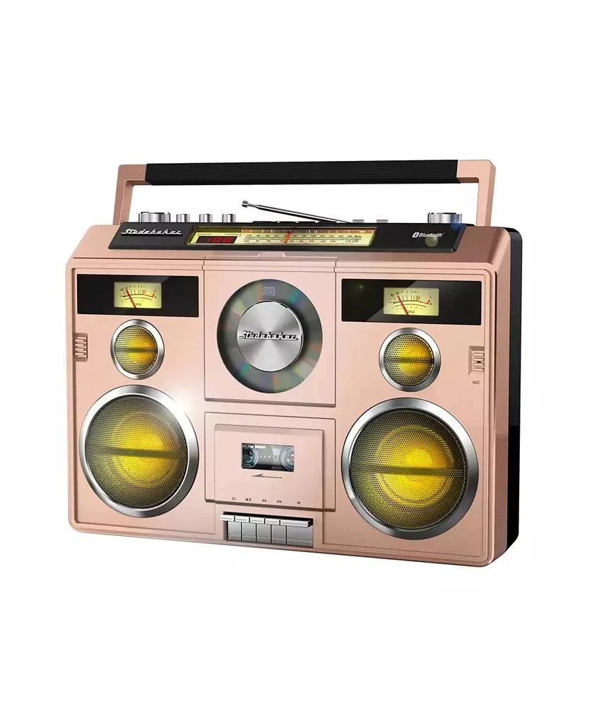 商品Studebaker|SB2140RG Sound Station Portable Stereo Bluetooth, CD, AM/FM Radio, Cassette Recorder,价格¥1775,第1张图片