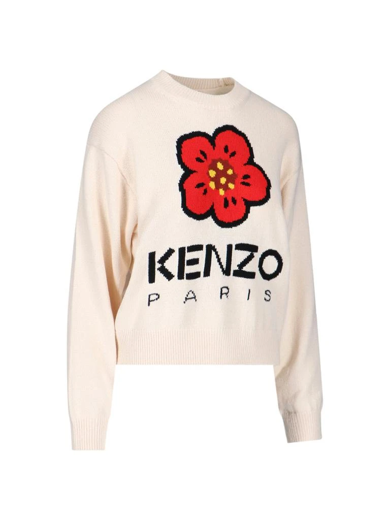 商品Kenzo|Kenzo Boke Flower Logo Intarsia Crewneck Jumper,价格¥2357,第3张图片详细描述