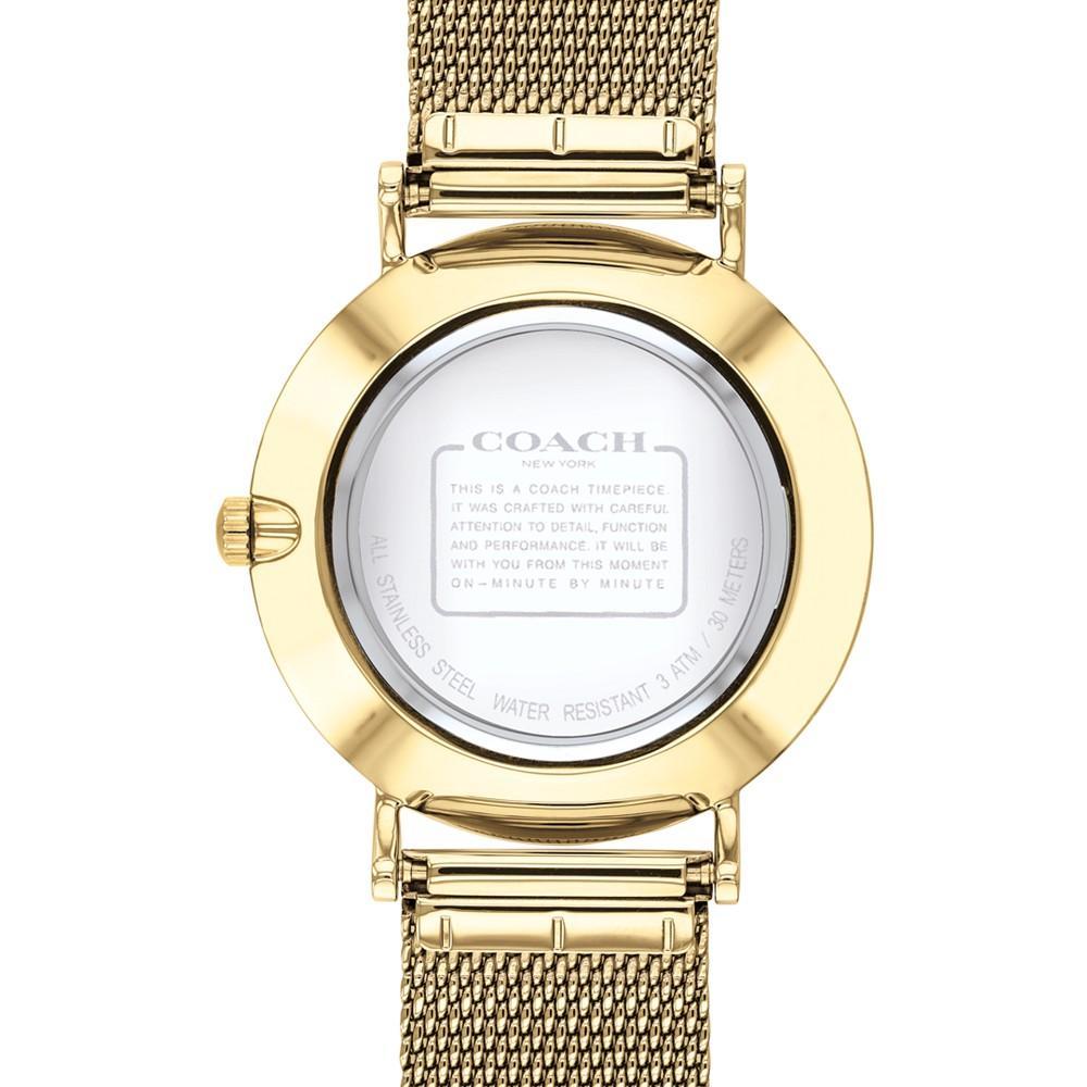 商品Coach|Women's Perry Gold-Tone Stainless Steel Mesh Bracelet Watch 36mm,价格¥899,第5张图片详细描述