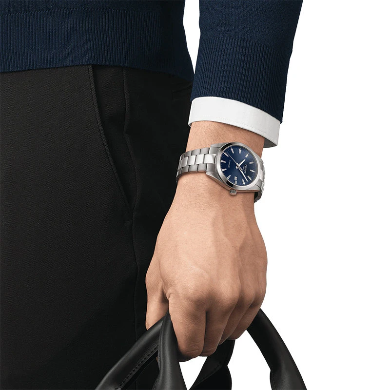 商品Tissot|【预售4周】 天梭 风度系列 男士蓝色表盘石英机芯钛金属表壳表带腕表40毫米T127.410.44.041.00,价格¥3422,第6张图片详细描述