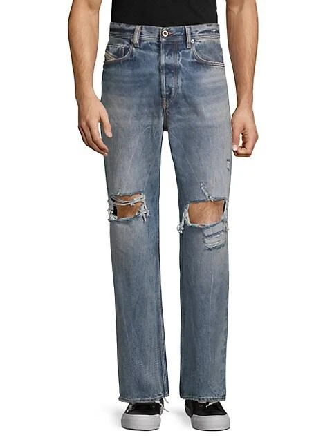 商品Diesel|Distressed Straight-Leg Jeans,价格¥512,第1张图片