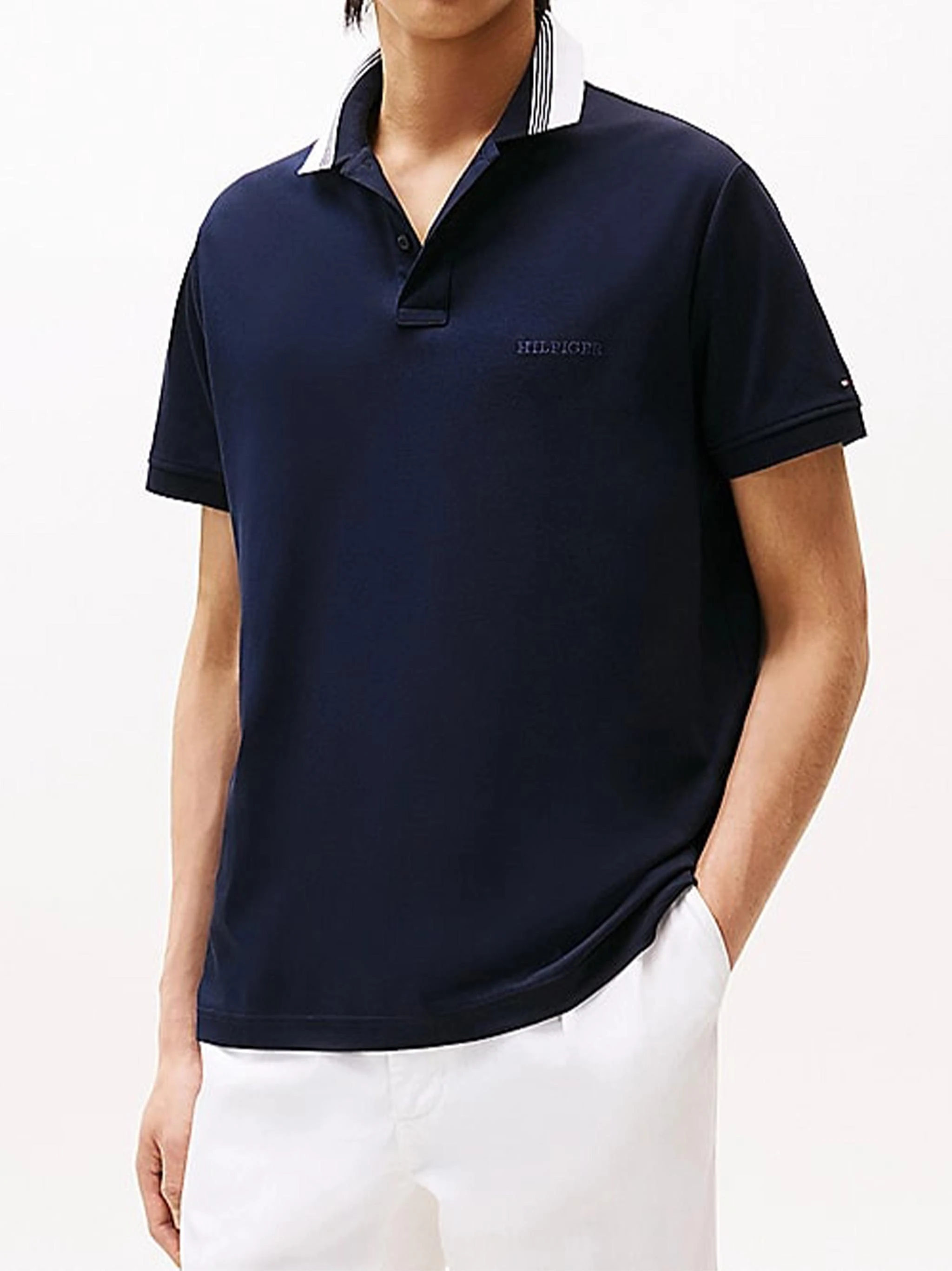 商品【商品预售7天】 Tommy Hilfiger|Tommy Hilfiger 男士POLO衫 MW0MW38466DW5 黑色,价格¥811,第3张图片详细描述