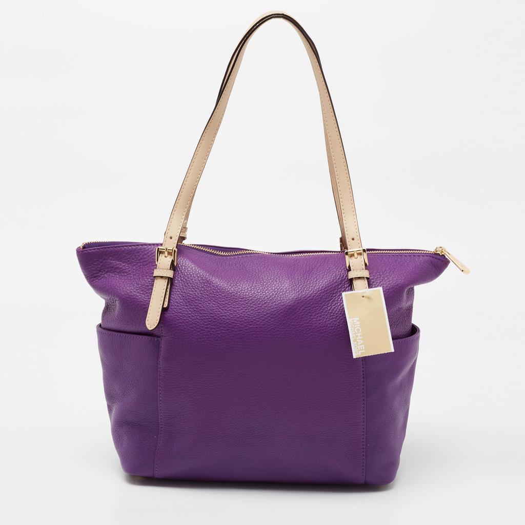 商品Michael Kors|MICHAEL Michael Kors Purple Leather Top Zip Jet Set Tote,价格¥1731,第6张图片详细描述