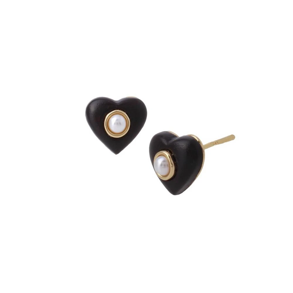 商品Coach|Women's Wooden Heart Stud Earrings,价格¥290,第1张图片
