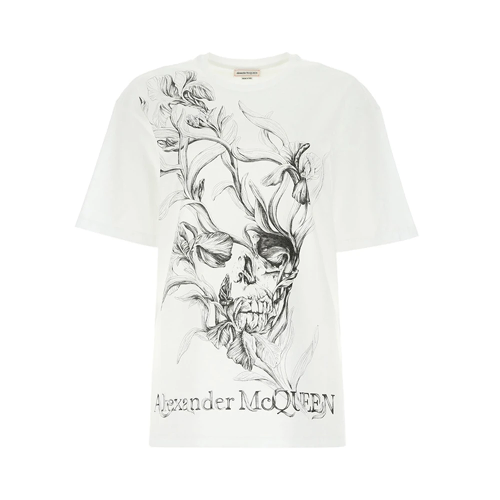 商品Alexander McQueen|ALEXANDER MCQUEEN 白色女士T恤 634212-QZABT-0900,价格¥1152,第1张图片