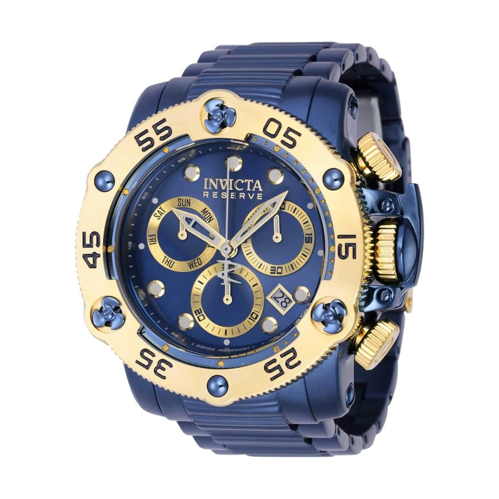 商品Invicta|Invicta Men's Watch - Reserve Propeller Gold Tone and Blue Dial Bracelet | 38701,价格¥1508,第1张图片