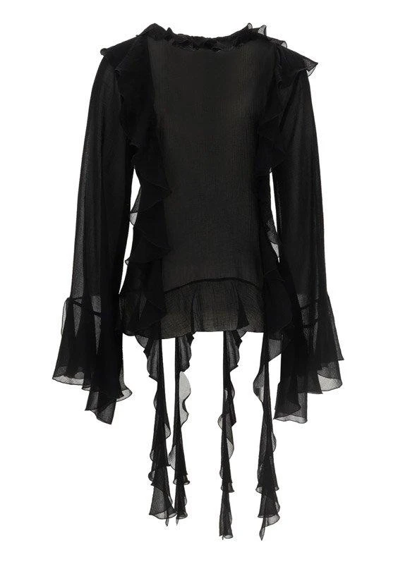 商品BLUMARINE|Blumarine Long-Sleeved Ruffled Shirt,价格¥5511,第2张图片详细描述