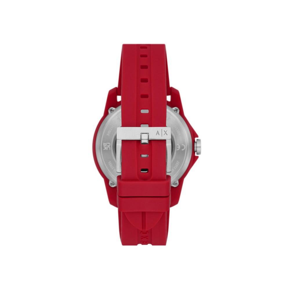 商品Armani Exchange|Men's Automatic in Red Case with Red Silicone Strap Watch, 42mm,价格¥1761,第5张图片详细描述