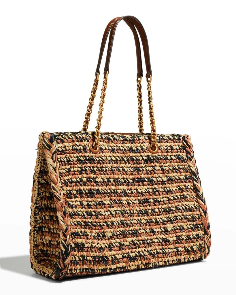 商品Tory Burch|Ella Small Logo Straw Chain Tote Bag,价格¥2772,第3张图片详细描述