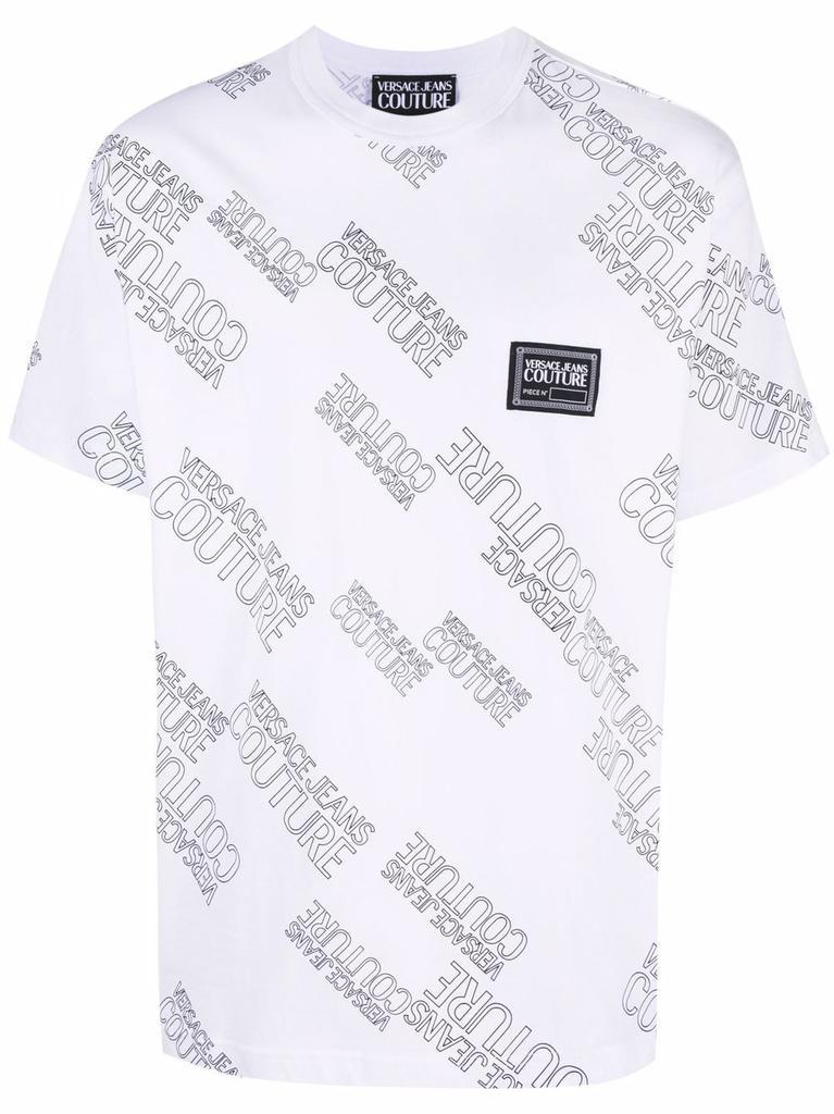 商品Versace|VERSACE JEANS COUTURE - Logo Print Cotton T-shirt,价格¥763,第1张图片