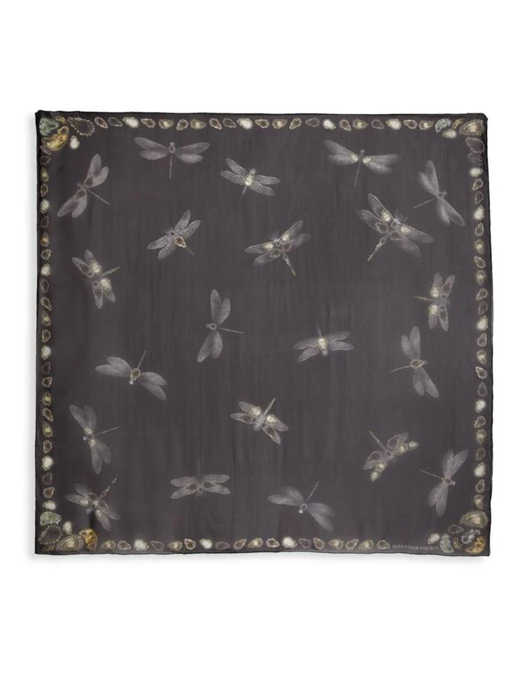 商品Alexander McQueen|Jeweled Dragon Flyes Silk Shawl,价格¥2020,第2张图片详细描述