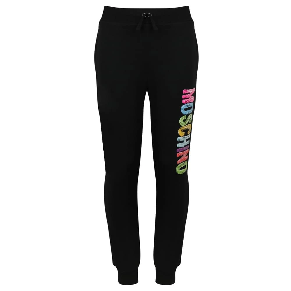 商品Moschino|Black Multicoloured Logo Joggers,价格¥388,第1张图片