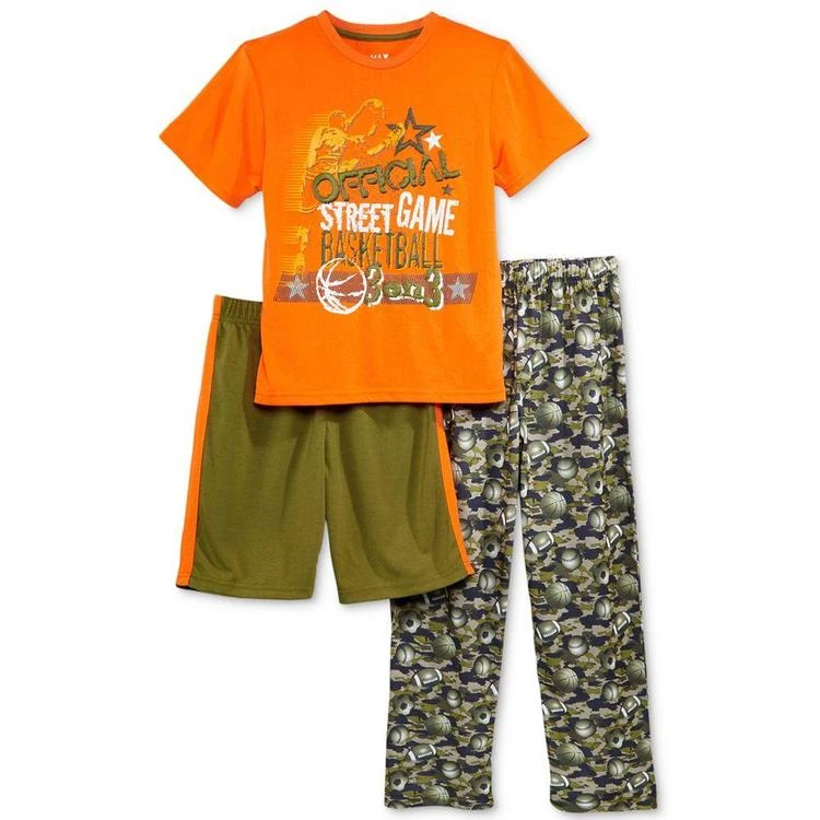 商品Max & Olivia|大/小童3-Pc. Street Game Basketball Pajama Set, Little Boys (2-7) & Big Boys (8-20),价格¥73,第1张图片