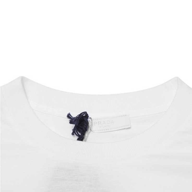 Prada 普拉达 白色圆领男士短袖T恤 UJN400-1MWE-F0009商品第4张图片规格展示