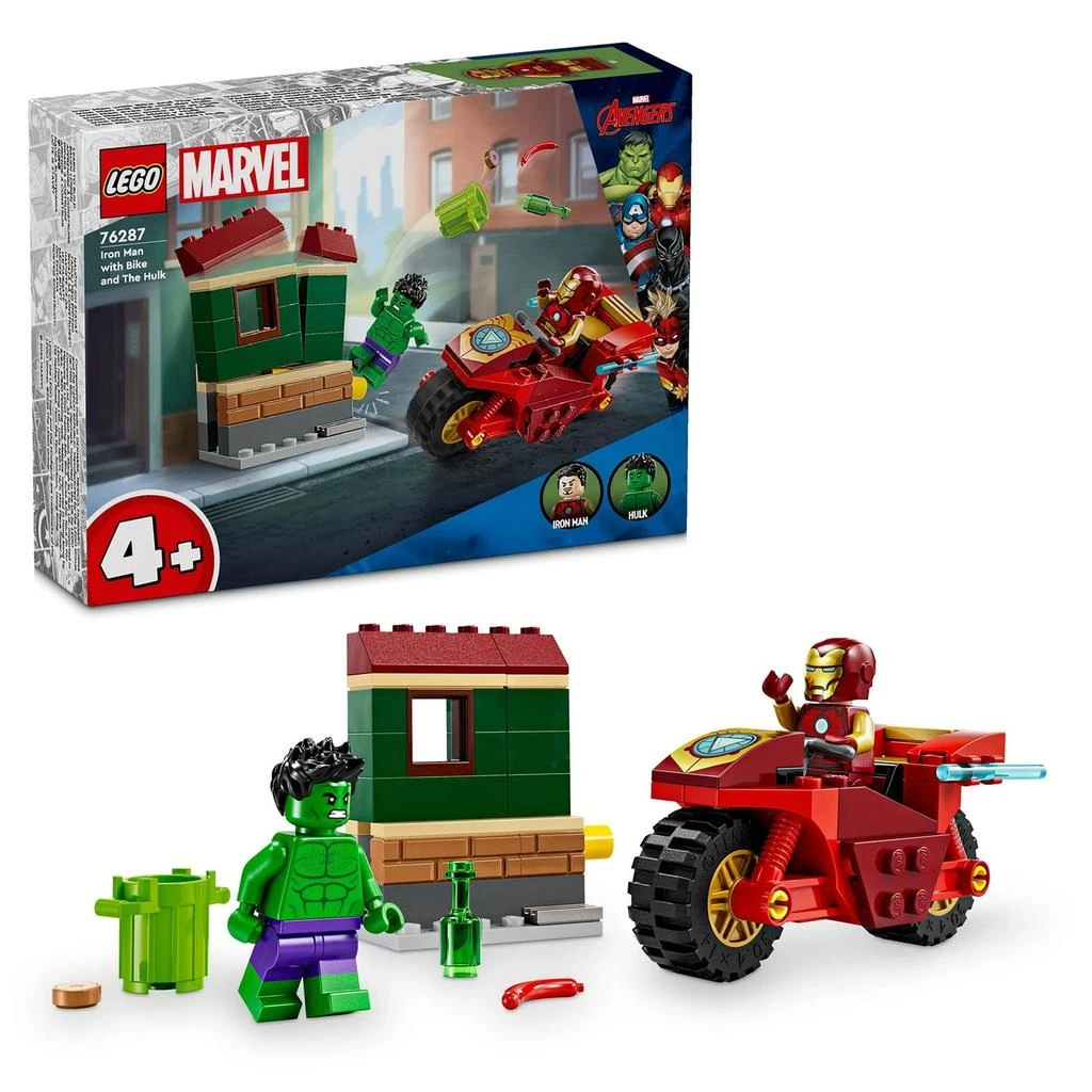 商品LEGO|LEGO Marvel Iron Man with Bike and The Hulk Set 76287,价格¥151,第1张图片