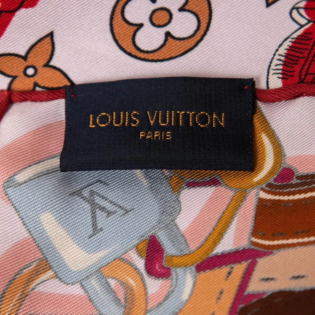 商品[二手商品] Louis Vuitton|Louis Vuitton Rouge Crazy In Lock Print Silk Scarf,价格¥2801,第3张图片详细描述