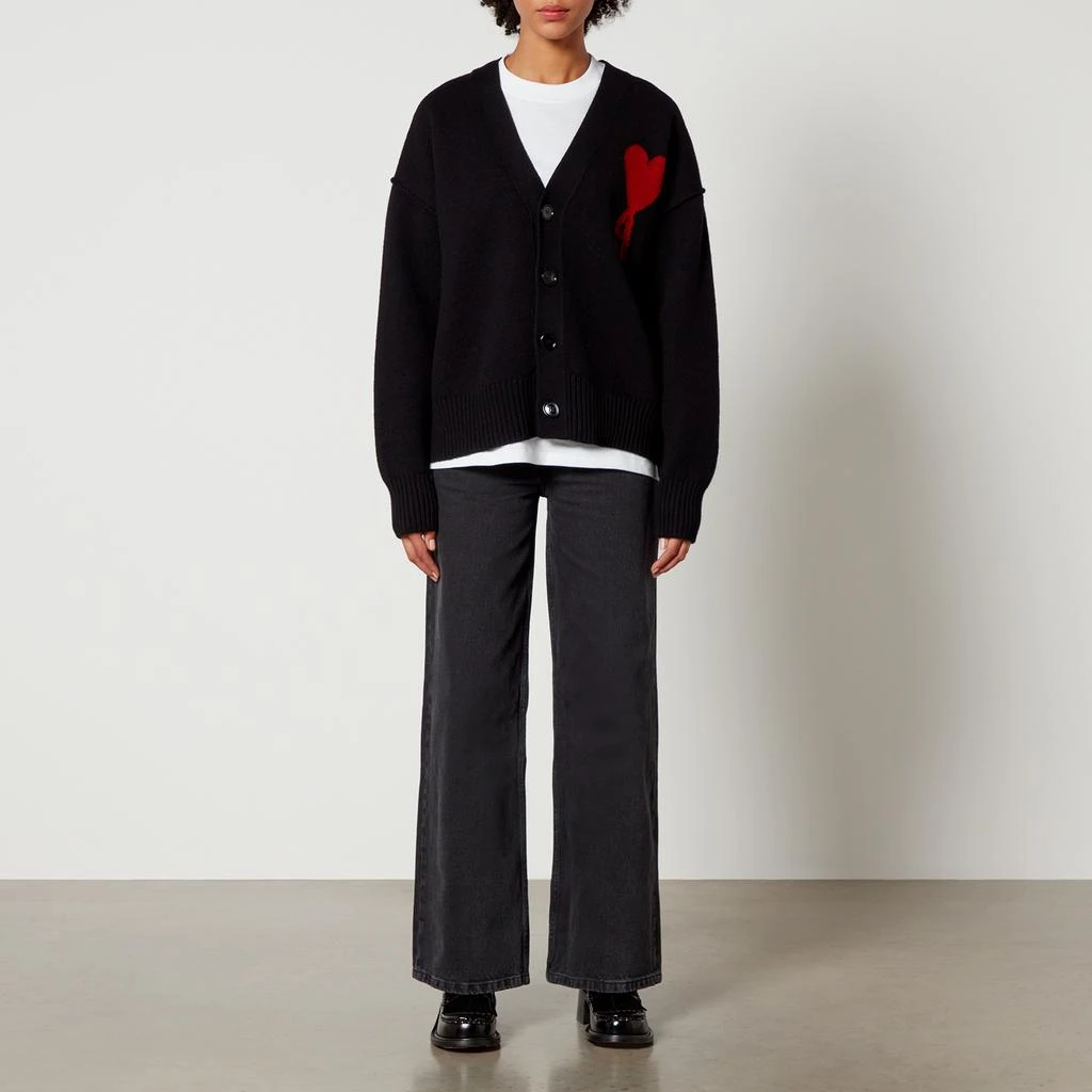 商品AMI|De Coeur Logo-Intarsia Wool Cardigan,价格¥3923,第3张图片详细描述