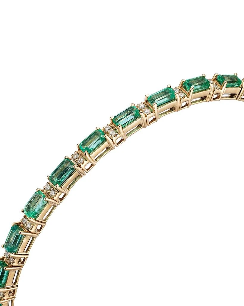 Emerald & Diamond Bangle Bracelet in 14K Yellow Gold 商品