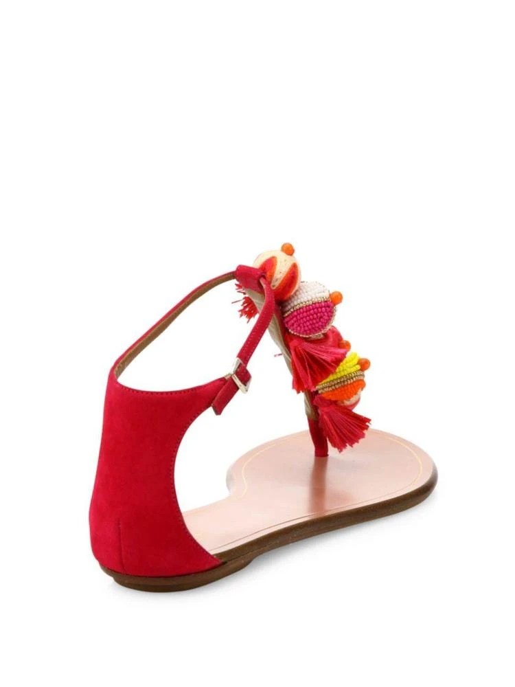 商品Aquazzura|Tropicana Embellished Suede T-Strap Sandals,价格¥1784,第2张图片详细描述