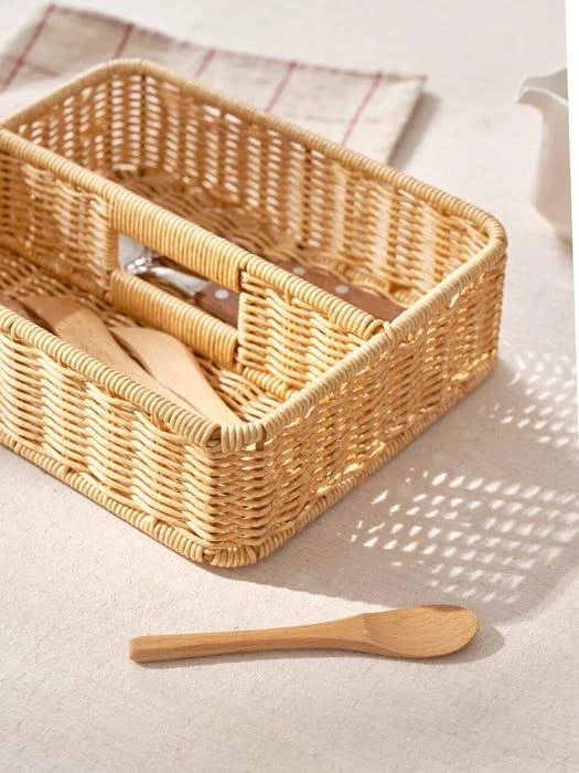 商品HouseRecipe|PP Rattan Handle Divider_Brown / Beige,价格¥341,第2张图片详细描述