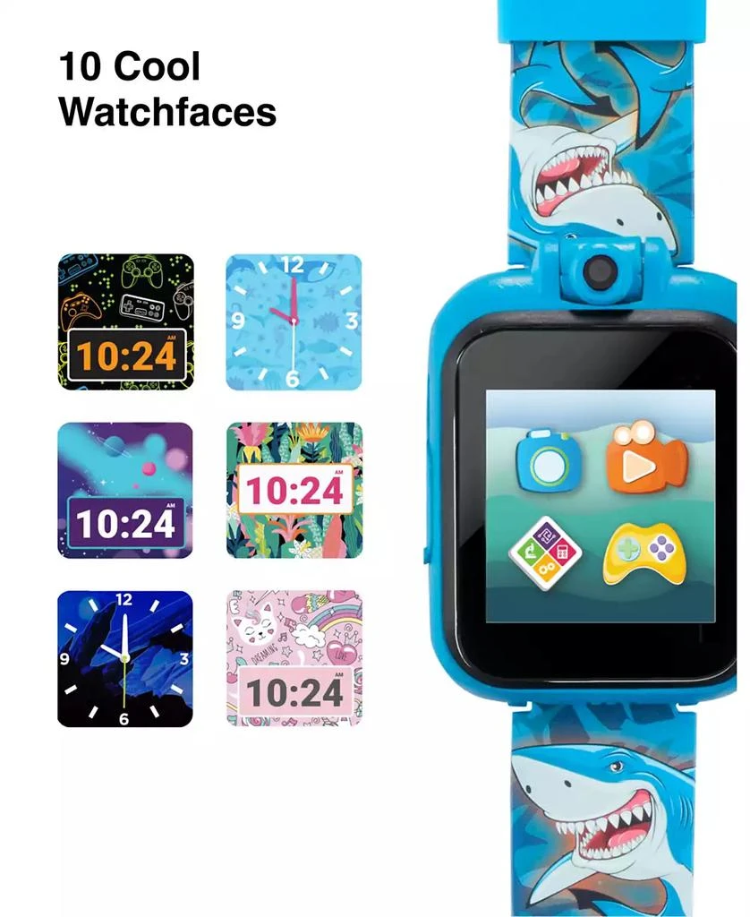 商品Playzoom|Kid's Blue Shark Silicone Strap Touchscreen Smart Watch 42mm with Earbuds Gift Set,价格¥150,第5张图��片详细描述